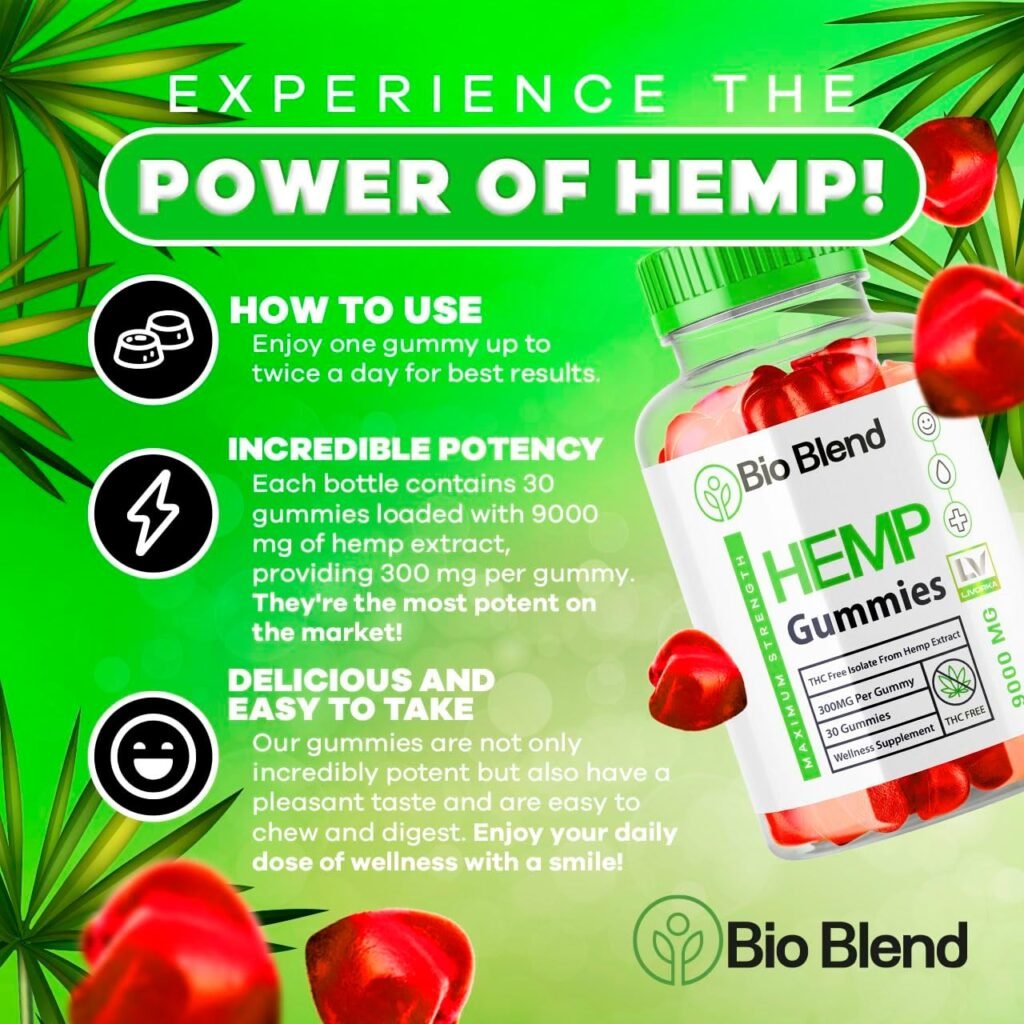 2 Pack - Bio Blend Hemp Gummies - Bioblend Gummies, BioBlend 60 Gummies for 2 Months, Bio Blend Gummies, 9000 MG Per Bottle, Bioblendgummies, Bio Blend.