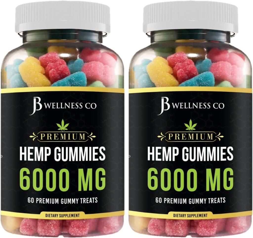 [2-PACK] Hemp Gummies Premium – 6000 MG – Great for Peace  Relaxation - Calming Gummies – Vitamins  Omega 3,6,9 – Made in The USA [2-PACK]