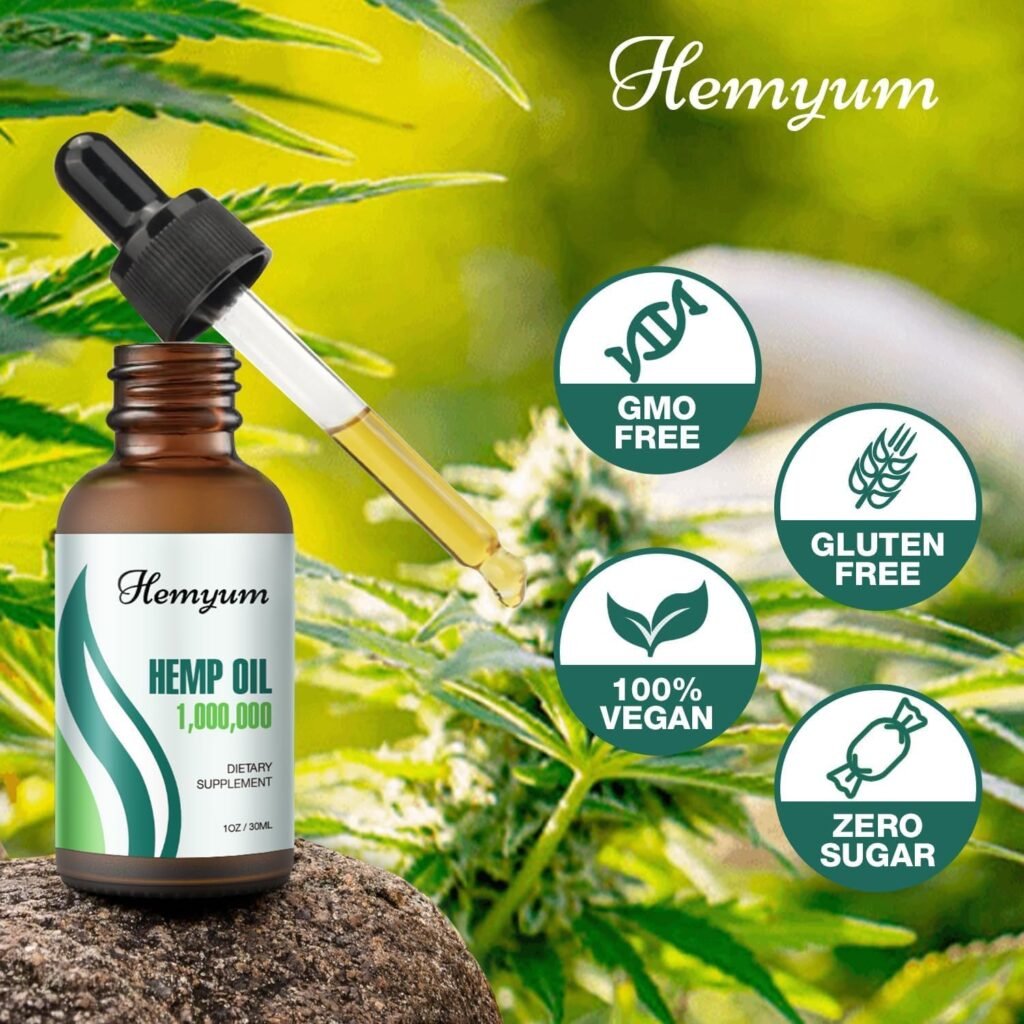 (2-Pack) Hemp Oil Drops High Potency-1,000,000 Maximum Strength Natural Hemp Oil-Organic Hemp Oils Extract with Vegan, Non-GMO, Grown and Made in USA