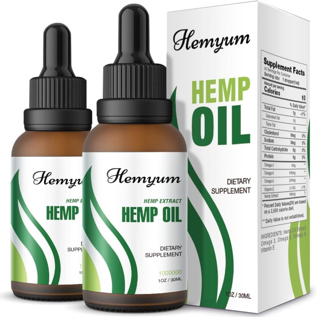 (2-Pack) Hemp Oil Drops High Potency-1,000,000 Maximum Strength Natural Hemp Oil-Organic Hemp Oils Extract with Vegan, Non-GMO, Grown and Made in USA