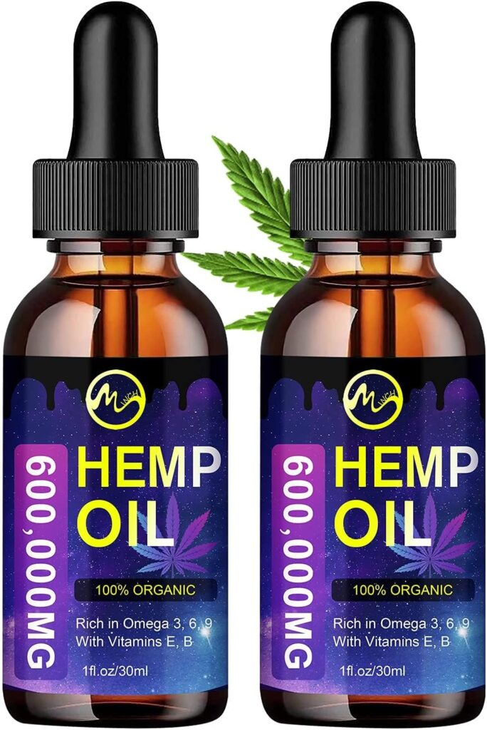 (2 Pack) Hemp Oil Extract Drops 1,200,000mg - Natural Plantlife Dietary Supplement for Stress Relief/Slep Aid, Rich in Omega 3 6 9  Vitamin E