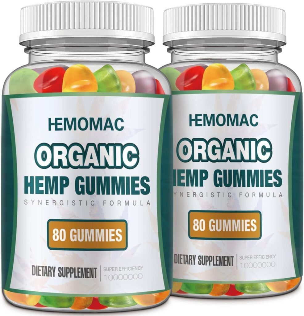 (2 Packs) High Potency Hemp Gummies Edibles Hemp Oil Advanced - Orgainc Extra Strength Natural Hemp for Ingredients Grown, Vegan, Non-GMO Made in USA