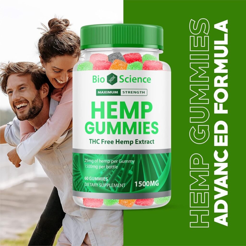 (3 Pack) Bioscience Hemp Gummies - Official Formula - Bioscience CDC Gummies, Bio Science Gummies 25mg Per Gummy, 1500mg Per Bottle, Extra Strength Formula, Great Taste, Big Shape Gummy (180 Gummies)