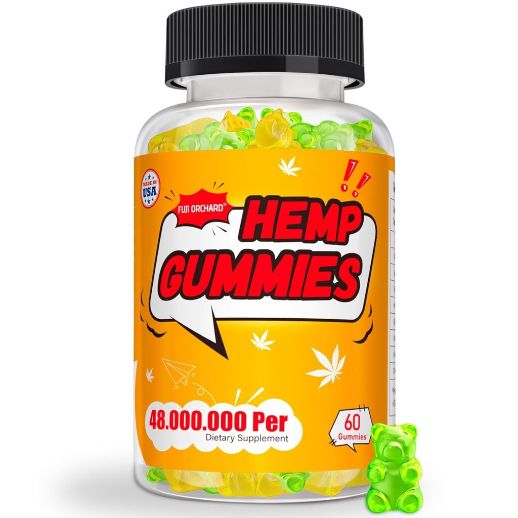 FUJI ORCHARD 48000mg Hemp Gummies High Potency - Hemp Gummies for Deep Bedtimes  Relaxation - Natural Hemp Oil Gummy for Adults - Made in USA - Gluten Free  Vegan - 60 Count