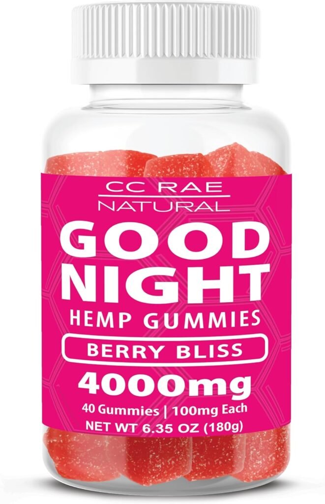 GOOD NIGHT Hemp Gummies- Berry Bliss - All Natural- Extra Strength, High Potency - Gluten Free, Vegan, Non-GMO, Made in The USA