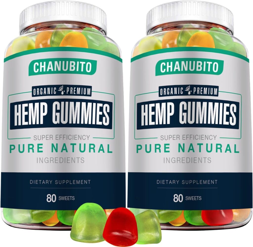 Hemp Gummies (2 Packs) Organic Hemp Supplement High Potency for Adults - with Pure Hemp Oil Extract - Natural Edibles Gummy-Vegan, Non-GMO, Low Sugar, Made in US