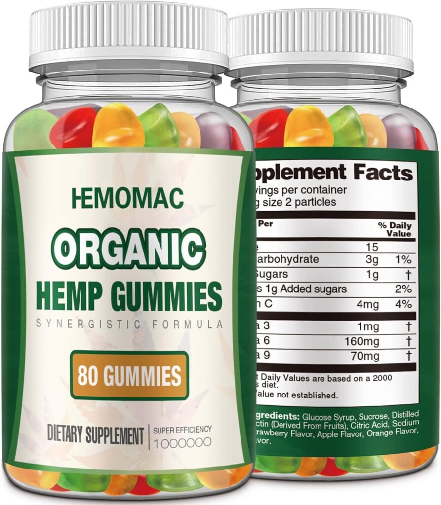 Hemp Gummies Extract Strengthen Natural Hemp Oil CO2 Extract Sugar Free Made in US OM0528002