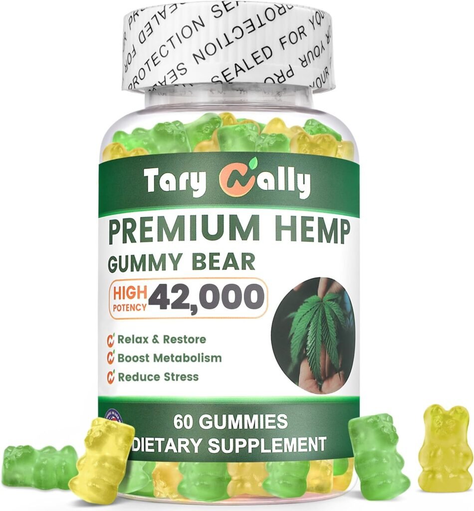 Hemp Gummies for Adults, Hemp Gummies Restore for Adults Low Sugar Candy Hemp Gummies