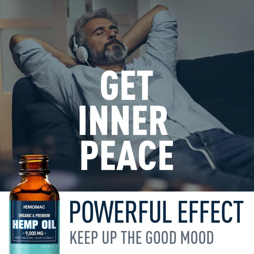 Hemp Oil High Potency - Maximum Strength Natural Hemp Drops Organic Tincture with Vegan, Non-GMO - Grown  Made in USA