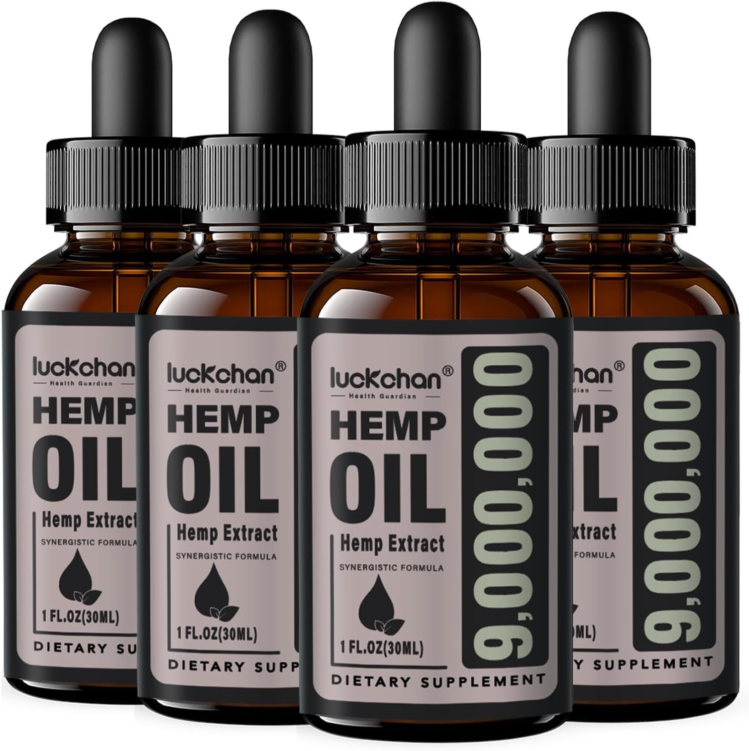 Hemp Oil Organic Extra Strength (4-Pack) High Potency Hemp Drops Natural Hemp Extract, Non-GMO, Low Sugar, Made in USA (Bilberry)