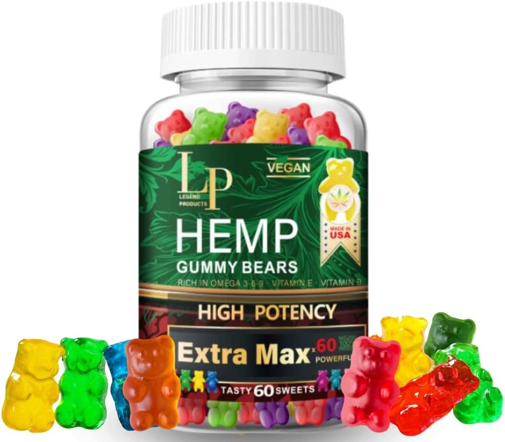 Legend - Hemp Gummies 2,000,000mg High Potency Natural Hemp Oil Infused Gummies for Restful Sleep, Calm, Inflammation – Fruity Flavors Organic Hemp Extract Gummies (60 Gummies)