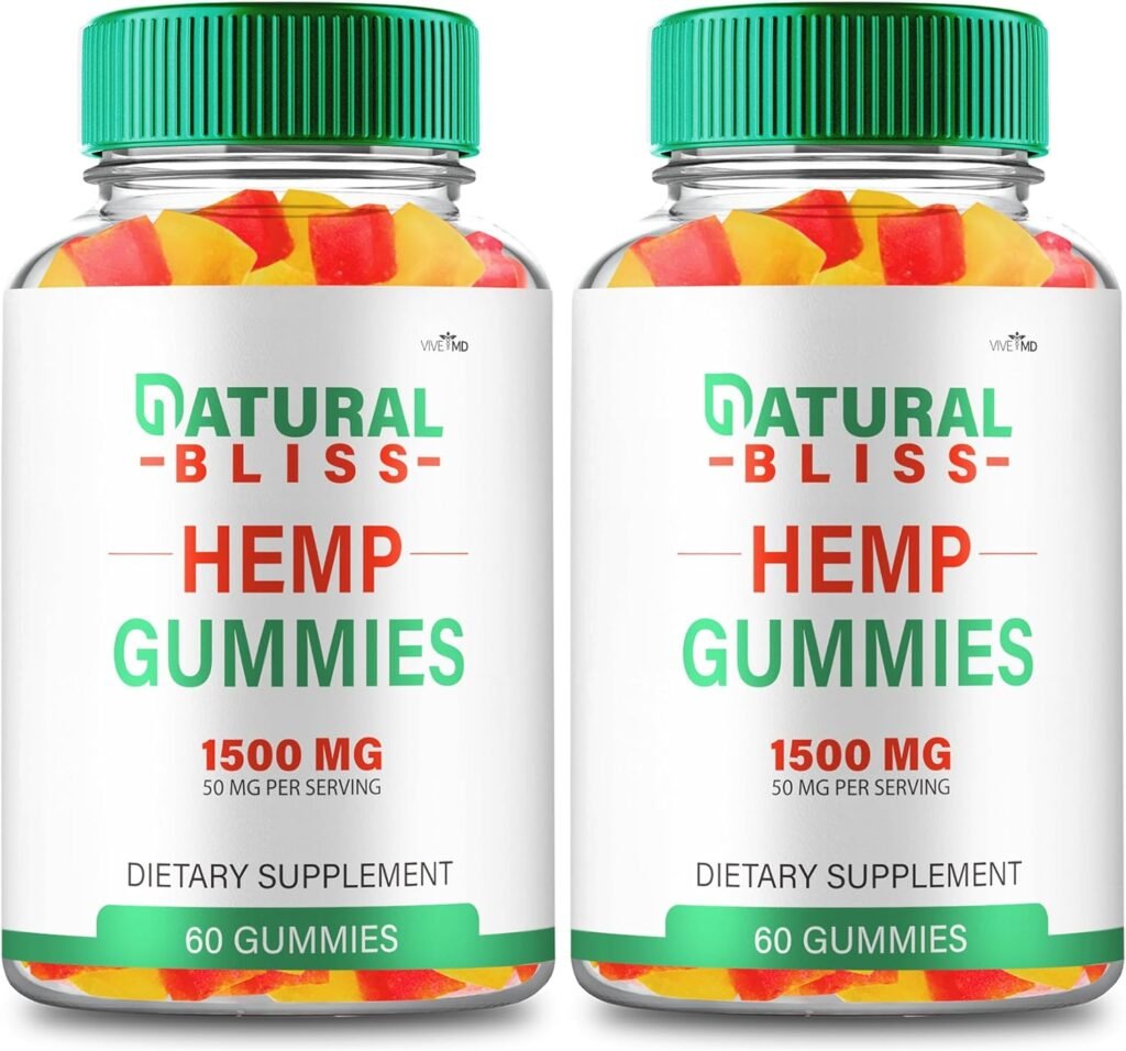 Natural Bliss Hemp Gummies with Hemp Seeds Organic Extract - Official Formula - Hemp Gummies Maximum Strength - Natural Bliss Gummies Advanced Formula Dietary Supplement with Hemp Oil Reviews (2 Pack)