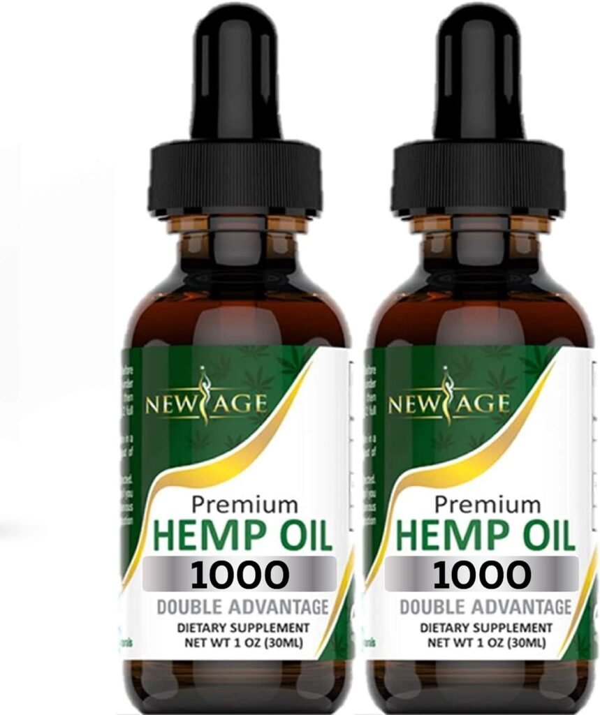 NEW AGE Hemp Oil - All Natural Grown and Made in The USA! (1000 (Pack of 2))