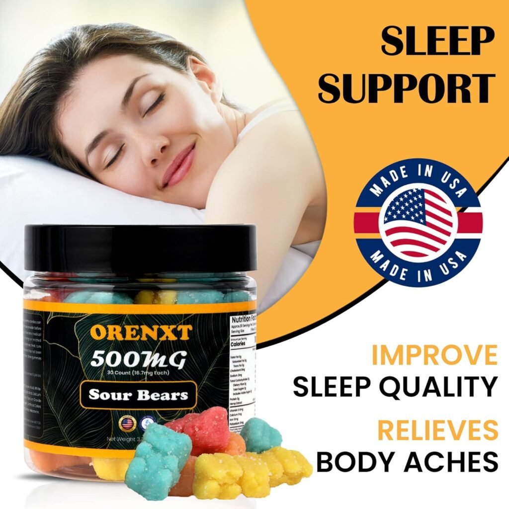 Organic Bear Hemp Gummies for Sleep | Made in USA | 986,000 High Potency | Omega 3 6 9  Vitamin E Infused | Gomitas para Dormir | Gluten Free