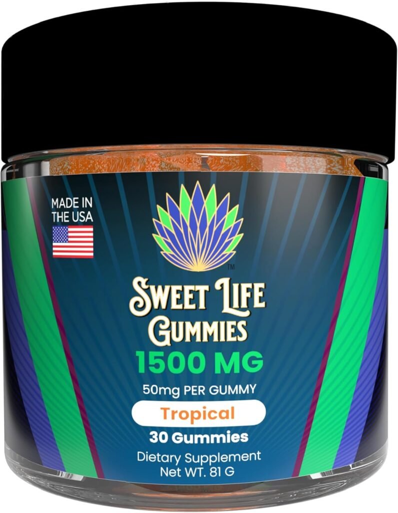 Sweet Life Hemp Gummies | Peace  Relaxation  Pain Relief - Lab Tested for Potency - Natural Fruit Flavors Tasty Relief – Small Business – Relaxing Gummies - USA (Peach)