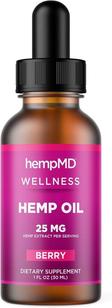 Wellness Berry Flavored Hemp Oil for Men and Women - Daily Support for your Wellness Routine - Premium Blend, Non-GMO, Gluten-Free, Vegan - 25 MG Hemp Extract Per Serving - 1 FL OZ (30 ML)