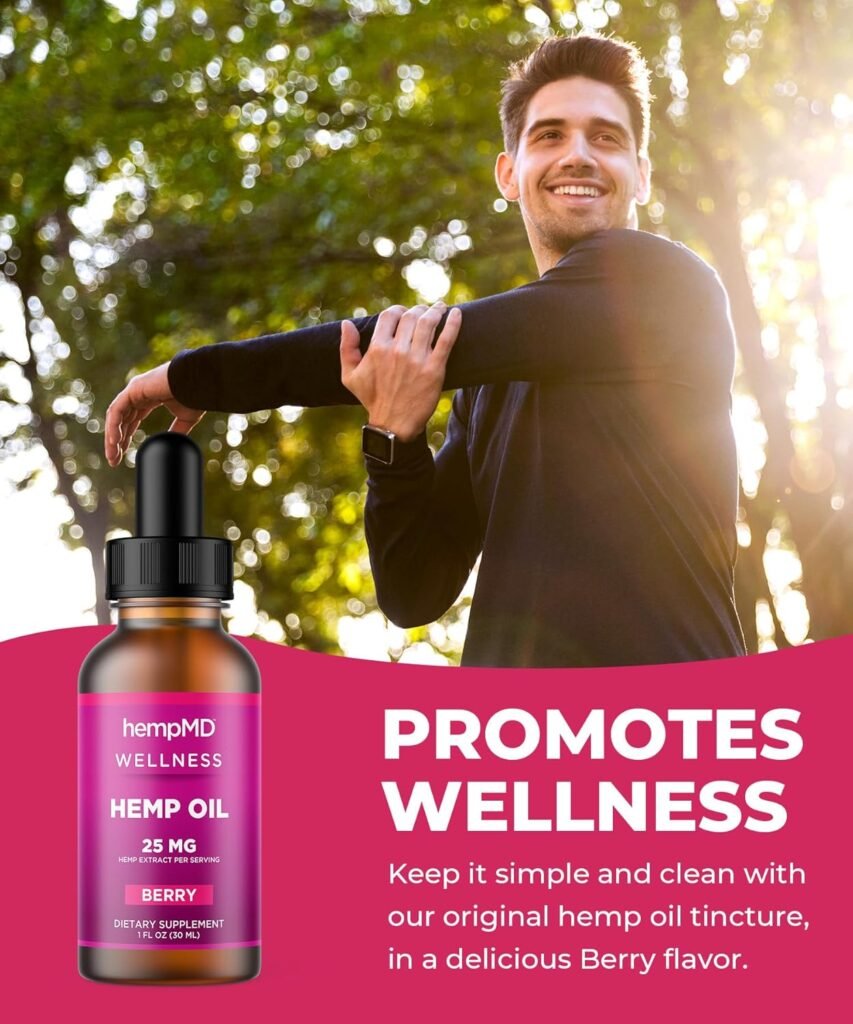 Wellness Berry Flavored Hemp Oil for Men and Women - Daily Support for your Wellness Routine - Premium Blend, Non-GMO, Gluten-Free, Vegan - 25 MG Hemp Extract Per Serving - 1 FL OZ (30 ML)